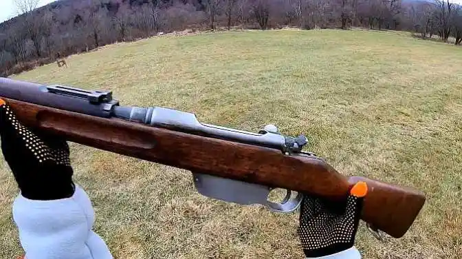 曼利夏m95栓动步枪,弹夹供弹5发,户外靶场射击测试