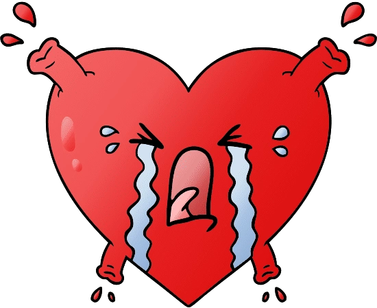 卡通心脏矢量插图