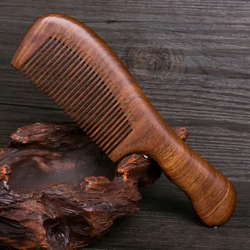 天然檀香檀木梳按摩桃木梳子静电脱发正品木头防长发男女送礼专用