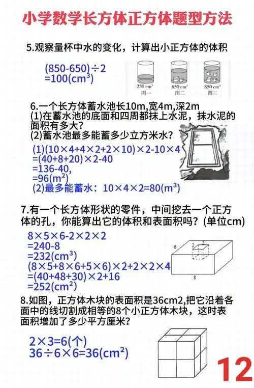 5年级数学下册长方体正方体的表面积和体积.5年级数学下册长方 - 抖音