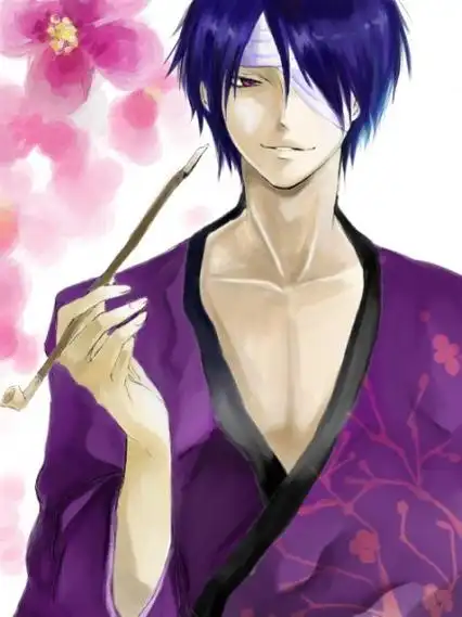 找一个紫色头发好像还抽烟的男生动漫头像.以前见过很多次.