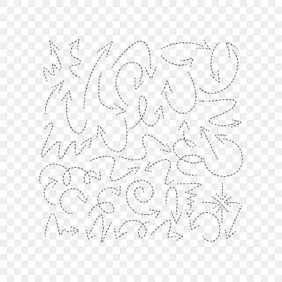 手绘黑色虚线箭头线条合集