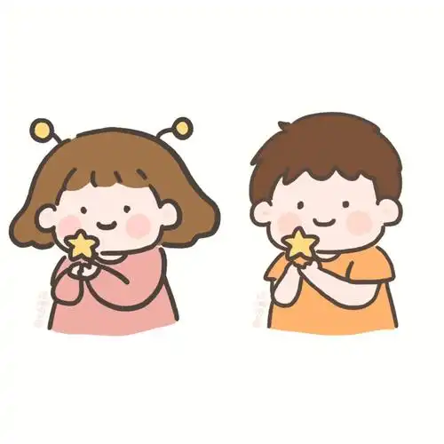 手捧星星超萌情侣头像