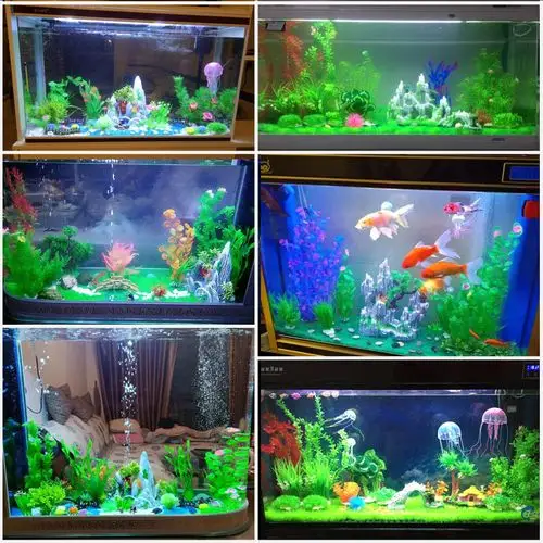 大鱼缸装饰套餐 水族箱布景 小桥假山石子造景套餐草缸景仿真水草