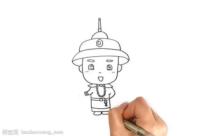 皇帝简笔画怎么画?