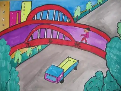 人行天桥怎么画简笔画