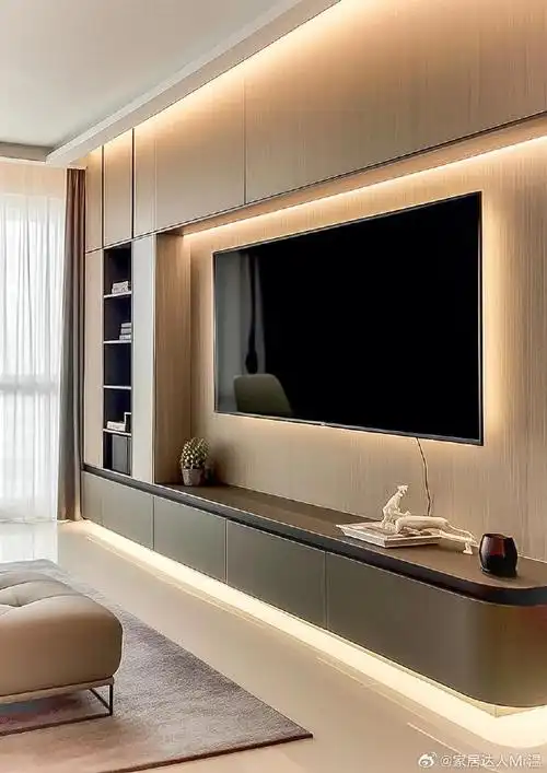 试试这些强收纳功能的电视背景墙吧!