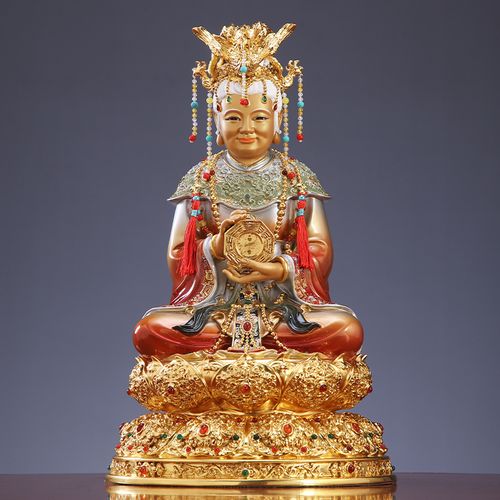 纯铜无生老母黎山老母神像家用供奉骊山梨山老母风水摆件无极老母