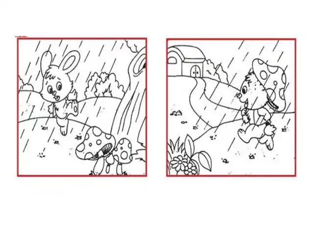 小兔的蘑菇伞看图写话