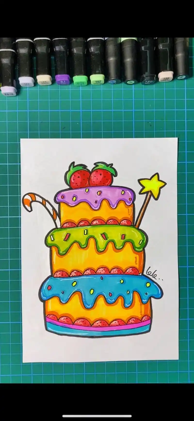 六个数字1就能画蛋糕,快点来学吧#简笔画 #一起学画画 #画 - 抖音