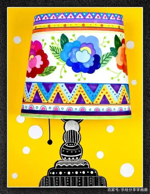 儿童画教程|儿童装饰设计课程《一盏温馨的台灯》