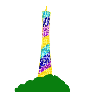 广州塔 手绘卡通广州塔 中国广州城建筑