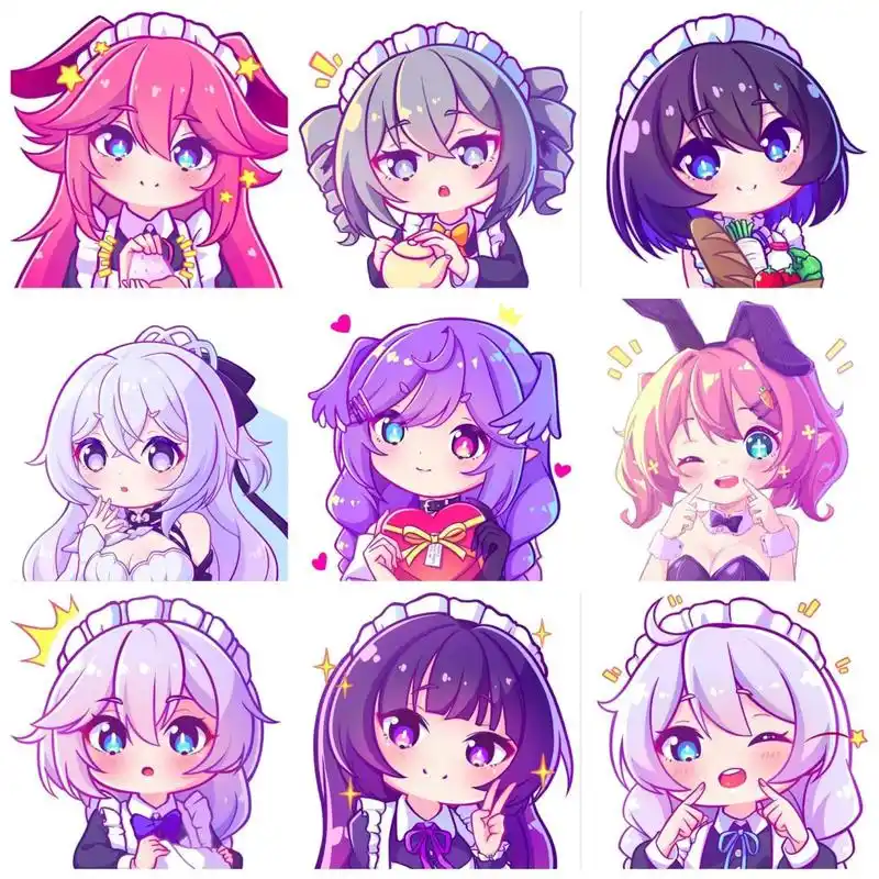 动漫上半身角色形态练习 by的 可用于临摹学习