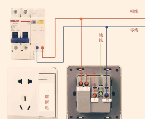 一开五孔插座接线图