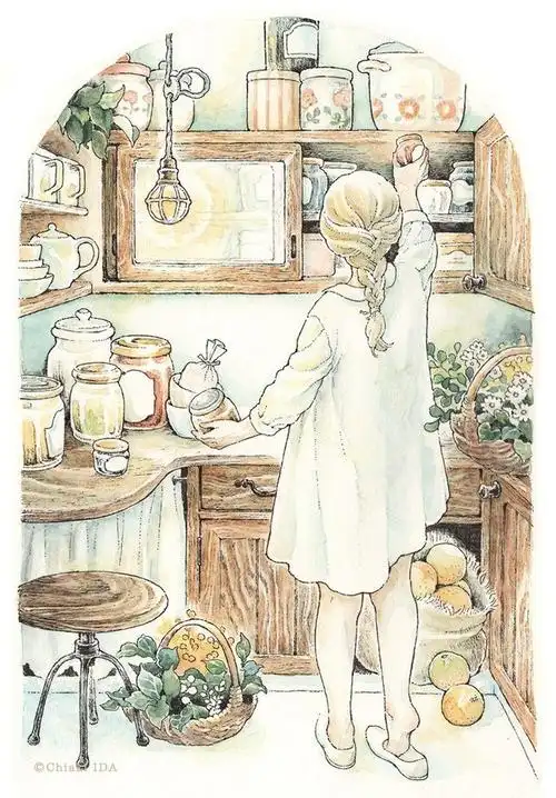 温暖的色彩,淡淡的温馨,想要一间这样的房间 ~ 日本插画师井田千秋