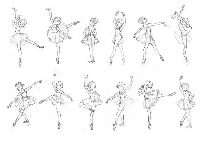 芭蕾舞女孩简笔画手绘芭蕾舞女孩简笔画
