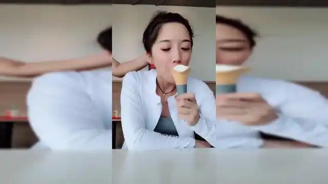 想拍个美美的吃甜筒,没完了吃个甜筒