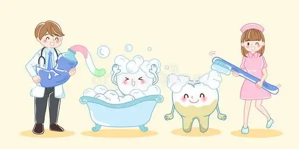 牙科医生刷子牙快乐地照片