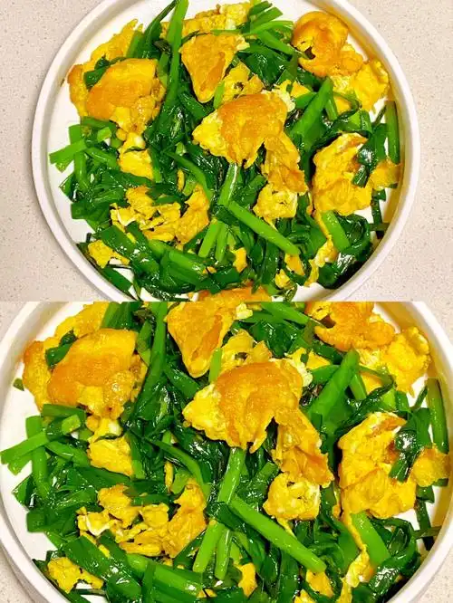 最喜欢的一道素菜韭菜炒鸡蛋75超级鲜美75