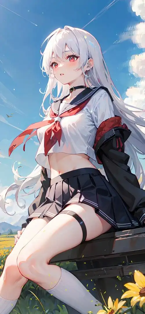 4k清纯气质jk制服田野少女(动漫手机动态壁纸) - 动漫手机壁纸下载