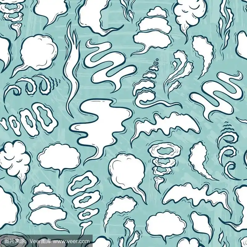 手绘涂鸦烟,云,雾或蒸汽云背景