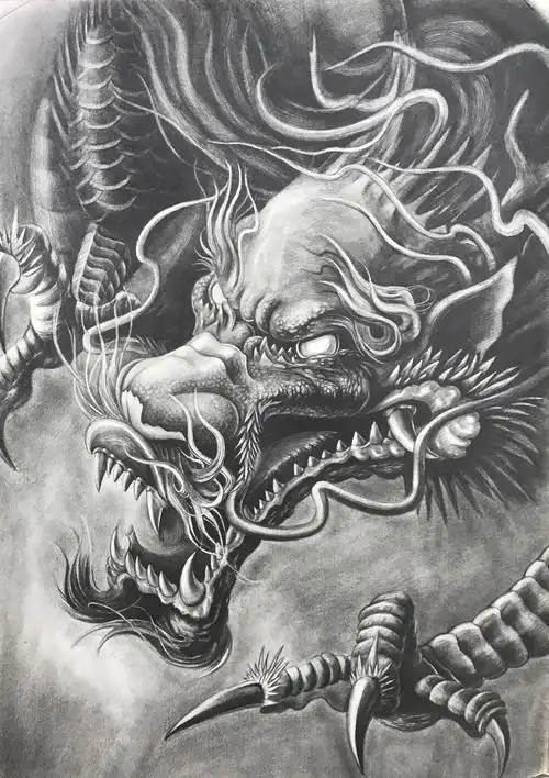 东方龙(纹身手稿)