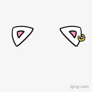 猫耳朵png素材透明免抠图片-动植人物