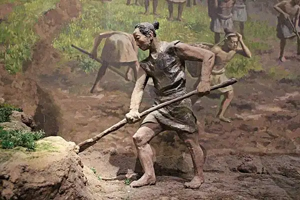古人劳动场景塑像