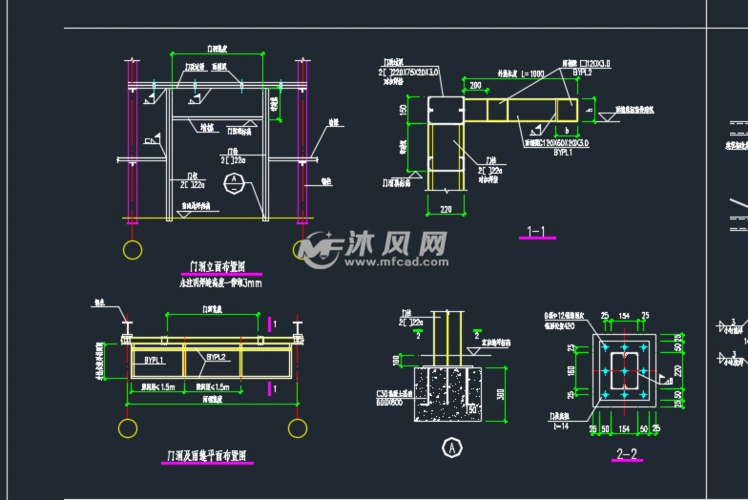 门洞及雨篷平面布置图