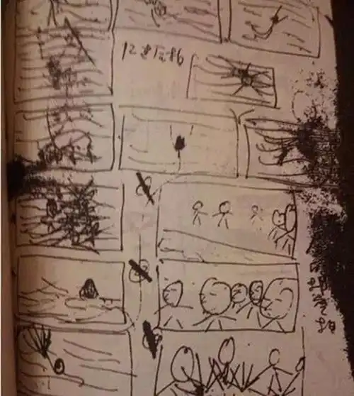 (姜文《阳光灿烂的日子》分镜头,图片自墙报)