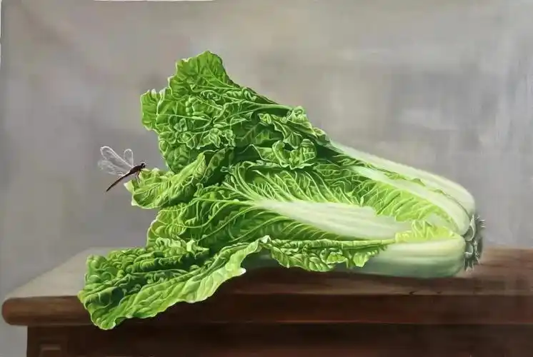 白菜发财油画精品