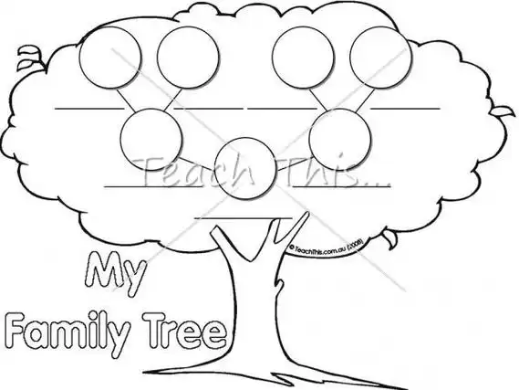 家庭成员亲情树简笔画