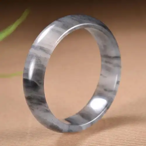 新疆天然金丝玉青花手镯戈壁水墨丹青花玉镯玉石玉器镯子直播货源