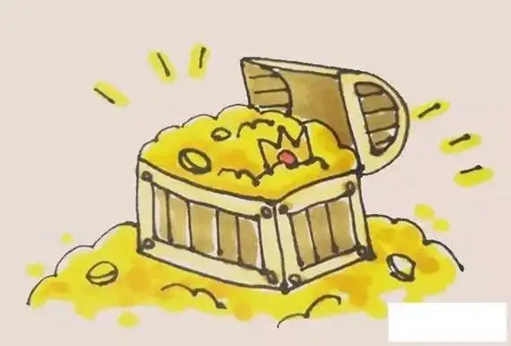 宝箱简笔画彩色画法步骤图解教程