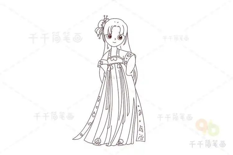 汉朝女子图片_古风人物简笔画