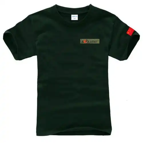 中国国旗短袖t恤陆军特种兵军装t恤纯棉夏男户外野战服军迷t恤