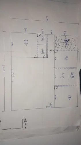 我这有一张房屋平面设计手绘图,求大神用cad帮忙画出来下,特别感谢