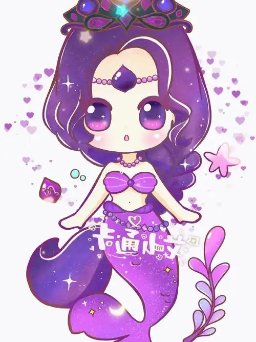 十二星座美人鱼公主天蝎座原创星座卡通画
