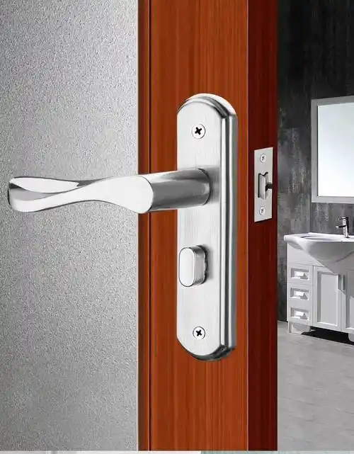 门把锁门锁卫生间厕所浴室通用型不锈钢锁具无钥匙室内单舌铝合金门