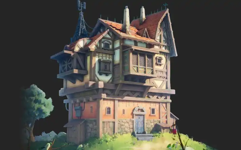 【3dmax场景建模】简单风格化房子模型制作,零基础建模案例讲解