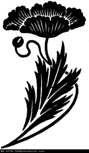 黑色简约花朵印花图案