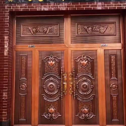 大门双开庭院大门双开门户外烤漆中式大门双扇农村锌合金庭院门