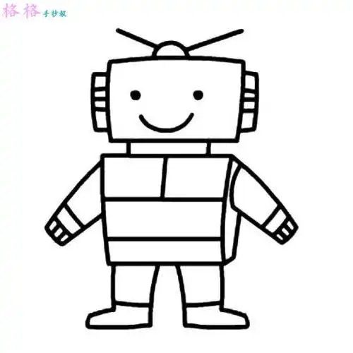 画机器人儿童绘画机器人瓦力简笔画机器人简笔画简单可爱如何画机器人