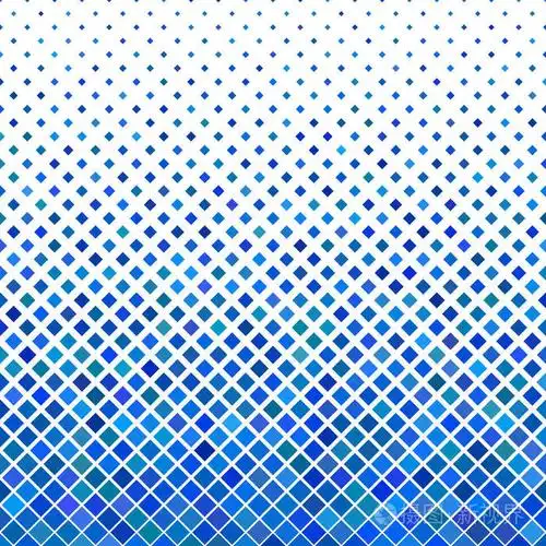 彩色方形图案背景-从对角方块在蓝色色调的几何矢量图