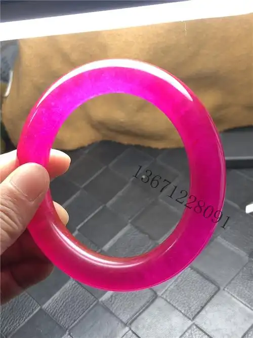 正品保真天然玉石翡翠红翡玉手环缅甸翡翠冰种老坑玫红色翡翠手镯