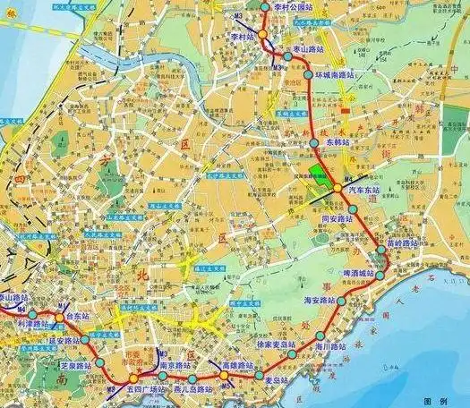 青岛地铁2号线站点