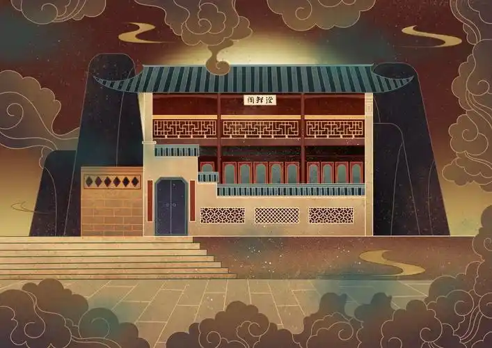 雁荡山,江心屿,楠溪江的一些特色建筑整合的插画评论关注浙江省杭州市