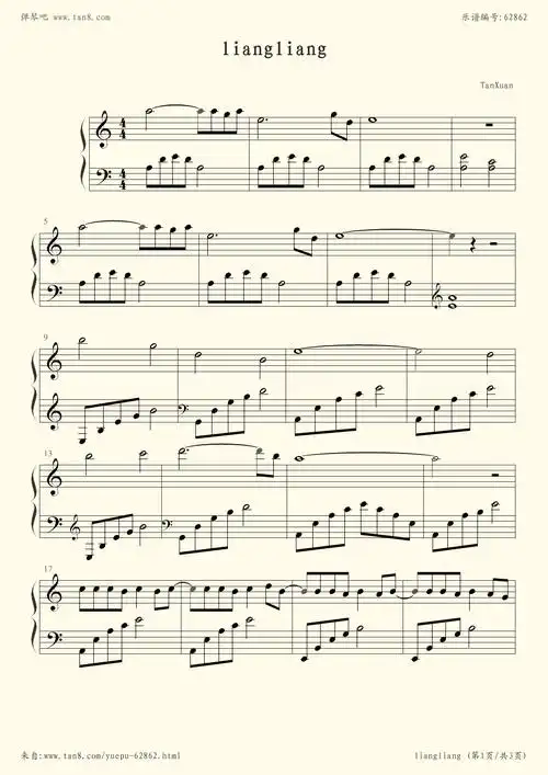 《凉凉,钢琴谱》简单版,张碧晨,杨宗纬(五线谱 钢琴曲 指法)-弹吧