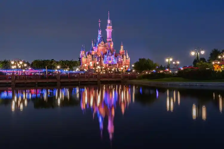 上海迪士尼城堡夜景