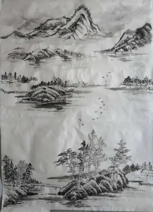 山水画一(临摹董其昌作品)